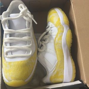 Jordan 11 lows yellow snake skin